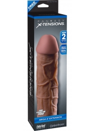 Коричневая насадка Mega 2  Extension - 20,3 см. - Pipedream - в Северодвинске купить с доставкой