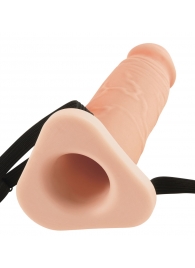 Телесный реалистичный фаллоимитатор с полостью Silicone Hollow Extension - 20 см. - Pipedream - купить с доставкой в Северодвинске