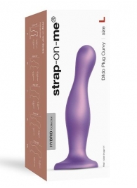 Фиолетовая насадка Strap-On-Me Dildo Plug Curvy size L - Strap-on-me - купить с доставкой в Северодвинске