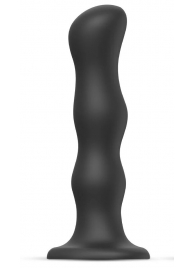 Черная насадка Strap-On-Me Dildo Geisha Balls size M - Strap-on-me - купить с доставкой в Северодвинске