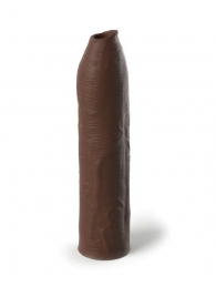 Коричневая насадка-удлинитель Uncut Silicone Penis Enhancer - 17,8 см. - Pipedream - в Северодвинске купить с доставкой