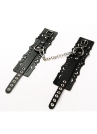 Узорчатые кожаные оковы с регулируемыми ремешками - Crazy Handmade - купить с доставкой в Северодвинске