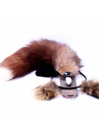 Игровой комплект: серебристая анальная пробка с пушистым хвостом и ободок-ушки - Crazy Handmade - купить с доставкой в Северодвинске