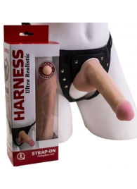 Страпон Harness из двух предметов: трусики с плугом и насадка-фаллос - 17 см. - LOVETOY (А-Полимер) - купить с доставкой в Северодвинске