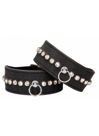 Черные поножи Diamond Studded Ankle Cuffs - Shots Media BV - купить с доставкой в Северодвинске