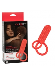 Красное эрекционное кольцо Silicone Rechargeable Vertical Dual Enhancer - California Exotic Novelties - в Северодвинске купить с доставкой