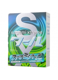 Презервативы Sagami Xtreme Mint с ароматом мяты - 3 шт. - Sagami - купить с доставкой в Северодвинске