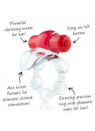 Виброкольцо с язычком и красным виброэлементом Overtime - Screaming O - в Северодвинске купить с доставкой