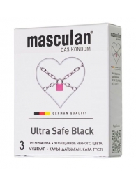 Ультрапрочные презервативы Masculan Ultra Safe Black - 3 шт. - Masculan - купить с доставкой в Северодвинске