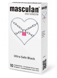 Ультрапрочные презервативы Masculan Ultra Safe Black - 10 шт. - Masculan - купить с доставкой в Северодвинске