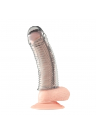 Текстурированная насадка на пенис Clear Textured Penis Enhancing Sleeve Extension - 16,5 см. - BlueLine - в Северодвинске купить с доставкой