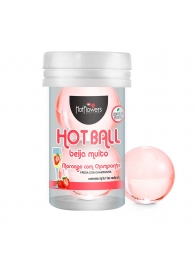 Лубрикант на масляной основе Hot Ball Beija Muito с ароматом клубники и шампанского (2 шарика по 3 гр.) - HotFlowers - купить с доставкой в Северодвинске