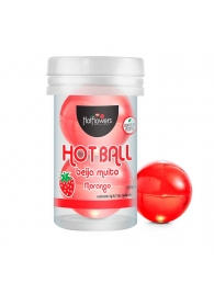 Лубрикант на масляной основе Hot Ball Beija Muito с ароматом клубники (2 шарика по 3 гр.) - HotFlowers - купить с доставкой в Северодвинске