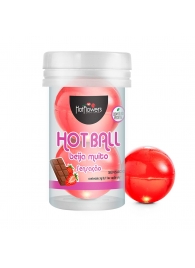 Лубрикант на масляной основе Hot Ball Beija Muito с ароматом шоколада и клубники (2 шарика по 3 гр.) - HotFlowers - купить с доставкой в Северодвинске