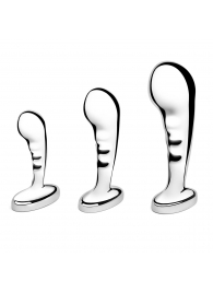 Набор из 3 стальных стимуляторов простаты Stainless Steel P-spot Training Set - b-Vibe - в Северодвинске купить с доставкой