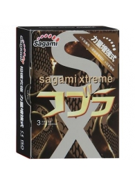 Суженные к основанию презервативы Sagami Xtreme COBRA - 3 шт. - Sagami - купить с доставкой в Северодвинске