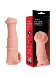 Телесная фантазийная насадка на член Cock Sleeve Size M - KOKOS - в Северодвинске купить с доставкой