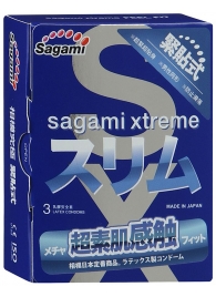 Розовые презервативы Sagami Xtreme FEEL FIT 3D - 3 шт. - Sagami - купить с доставкой в Северодвинске