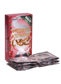 Презервативы Sagami Xtreme Strawberry c ароматом клубники - 10 шт. - Sagami - купить с доставкой в Северодвинске