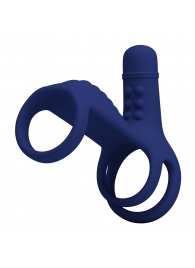 Синяя вибронасадка на пенис Vibrating Penis Sling - Baile - в Северодвинске купить с доставкой