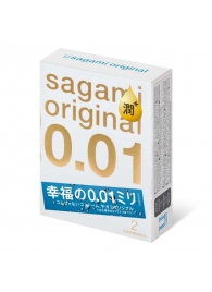 Увлажнённые презервативы Sagami Original 0.01 Extra Lub - 2 шт. - Sagami - купить с доставкой в Северодвинске