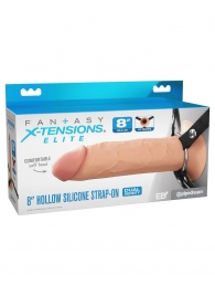 Полый страпон на ремнях 8’’ Hollow Silicone Strap-on - Pipedream - купить с доставкой в Северодвинске