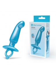 Голубая анальная пробка для массажа простаты Hither Silicone Prostate Plug - 14,3 см. - b-Vibe - в Северодвинске купить с доставкой