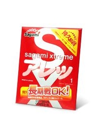 Утолщенный презерватив Sagami Xtreme FEEL LONG с точками - 1 шт. - Sagami - купить с доставкой в Северодвинске