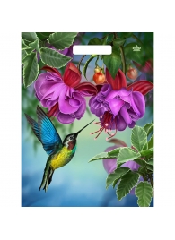 Пакет с принтом в виде колибри в цветах с вырубной ручкой (31х40 см) - Сима-Ленд - купить с доставкой в Северодвинске