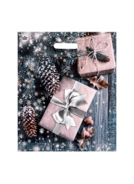 Новогодний пакет с принтом в виде подарков и вырубной ручкой (45х38 см) - Сима-Ленд - купить с доставкой в Северодвинске