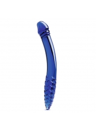 Синий двусторонний стеклянный стимулятор 11’’ Double-sided Glass Dildo For G-Spot P-Spot Stimulation - 28 см. - Glas