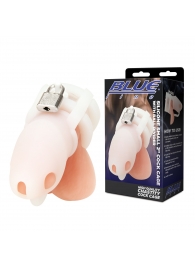 Белая клетка для пениса Silicone Small 2 in Cock Cage With Ball Divider - BlueLine - купить с доставкой в Северодвинске