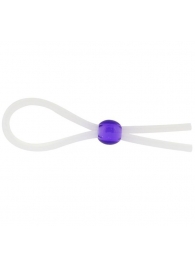 Прозрачное лассо с фиолетовой бусиной SILICONE COCK RING WITH BEAD LAVENDER - NMC - в Северодвинске купить с доставкой