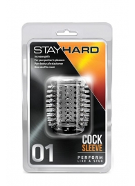 Прозрачная насадка с шипами STAY HARD COCK SLEEVE 01 CLEAR - Blush Novelties - в Северодвинске купить с доставкой