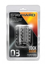 Прозрачная насадка с шипами и шишечками STAY HARD COCK SLEEVE 03 CLEAR - Blush Novelties - в Северодвинске купить с доставкой