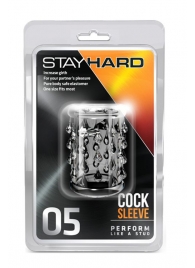 Прозрачная насадка с капельками STAY HARD COCK SLEEVE 05 CLEAR - Blush Novelties - в Северодвинске купить с доставкой