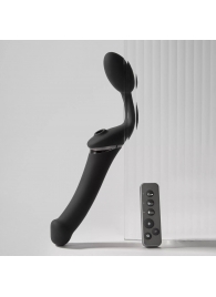 Черный безремневой вибрострапон Strap-On-Me Multi Orgasm Size XL - Strap-on-me - купить с доставкой в Северодвинске