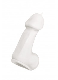 Белая свеча в форме пениса - 47 гр. - Pecado - купить с доставкой в Северодвинске