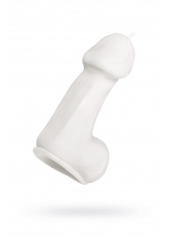 Белая свеча в форме пениса - 47 гр. - Pecado - купить с доставкой в Северодвинске