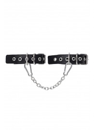 Черные оковы из одного ремешка с люверсами - Pecado - купить с доставкой в Северодвинске