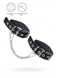 Черные оковы из одного ремешка с люверсами - Pecado - купить с доставкой в Северодвинске