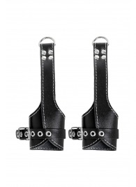 Черные подвесы с белой строчкой - Pecado - купить с доставкой в Северодвинске