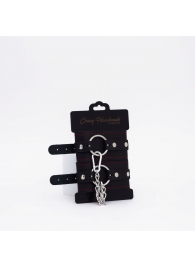Черно-красные кожаные оковы - Crazy Handmade - купить с доставкой в Северодвинске