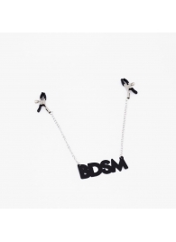 Зажимы на соски с кожаной подвеской BDSM - Crazy Handmade - купить с доставкой в Северодвинске