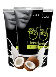 Набор из 3 съедобных лубрикантов JUJU со вкусом кокоса - JuJu - купить с доставкой в Северодвинске Набор из 3 съедобных лубрикантов JUJU со вкусом кокоса - JuJu - купить с доставкой в Северодвинске