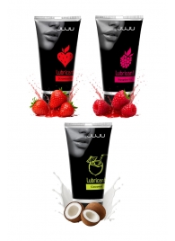 Набор из 3 съедобных лубрикантов JUJU (клубника, малина, кокос) - JuJu - купить с доставкой в Северодвинске Набор из 3 съедобных лубрикантов JUJU (клубника, малина, кокос) - JuJu - купить с доставкой в Северодвинске