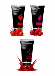 Набор из 3 съедобных лубрикантов JUJU (клубника, малина, вишня) - JuJu - купить с доставкой в Северодвинске Набор из 3 съедобных лубрикантов JUJU (клубника, малина, вишня) - JuJu - купить с доставкой в Северодвинске