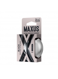Черные утолщенные презервативы MAXUS Extra Strong с железным кейсом - 3 шт. - Maxus - купить с доставкой в Северодвинске