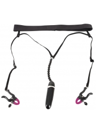 Женские вибростринги с зажимами для половых губ Spreader String with Vibrator - Orion - купить с доставкой в Северодвинске