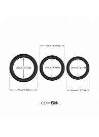 Набор из 3 черных эрекционных колец Stay Hard - Boys of Toys - в Северодвинске купить с доставкой